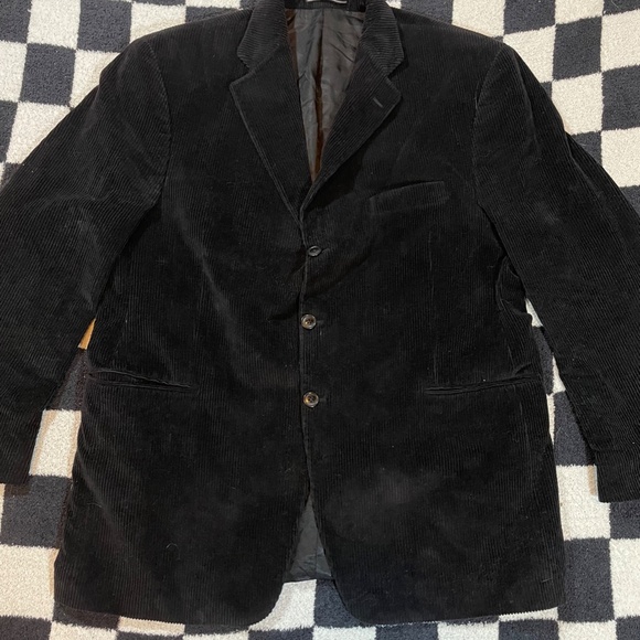 arnold brant canada sport coat blazer mens 46r black corduroy - Picture 2 of 7